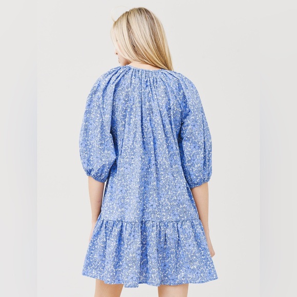 Dèluc Angela Blue Floral Mini Dress - Picture 2 of 4